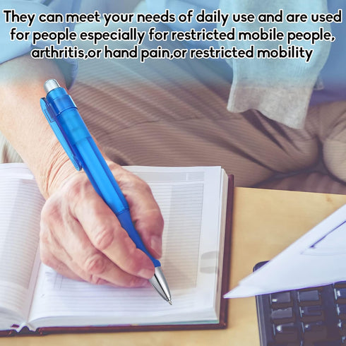 Crtiin 6 Pcs Jumbo Easy Grip Ballpoint Pens with Refills Extra Large Black Ink Fat Pens for School Office Writing