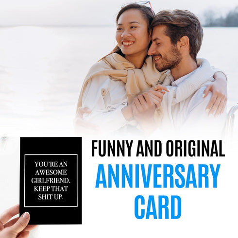 Funny Card for Girlfriend with Envelope, Unique Card for Anniversary, Birthday, Christmas, Valentine's Day