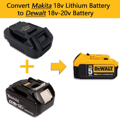 for Makita to Dewalt Battery Adapter, Compatible with Makita 18v Lithium Battery, Convert to Dewalt 18v-20v Lithium Batteries, Converter MT20DL Use with Dewalt 18v-20v Cordless Power Tools