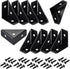 CMLY Corner Brackets, 10Pcs 38mm x 38mm, Black Steel, Triangle Shelf Brackets, Corner