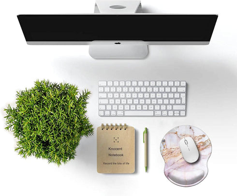Ergonomic Design Mouse Pad with Wrist Rest Support, Cute SOFE Cloth, Non-Slip PU Base Mouse Mat for Gaming & Working