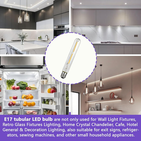 BUMLLASHOP bulb T6.5 E17 Dimmable Bulbs 4W, Bulb Light replacement Tubular Light LED Appliance It is suitable for wall