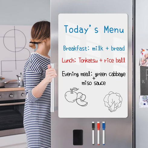 Magnetic Fridge White Board Paper, 8" x 12" 2 Pack Small Dry Erase Sheets for Organizer & Planner