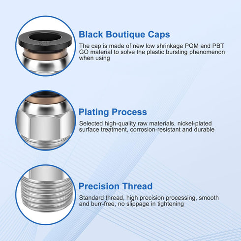 12 Pcs Push to Connect Fittings 5/16 Inch Tube OD x 1/4 Inch NPT Thread Pneumatic Male Straight and Elbow Quick Connect