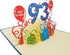 iGifts And Cards Happy 93rd Birthday 3D Pop Up Greeting Card – Ninety-three, Awesome, Balloons, Unique Gift Celebration