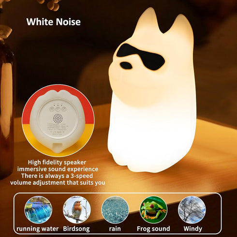 7 Cute Dog Night Light, Colors Want Want Nightlight, LED Bedside Lamp, Touch-Sensitive for Bedroom, Living Room,Dorm