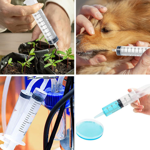 DEPEPE 2pcs 100ml Large Plastic Syringe with 2pcs 47in Handy Tubing and Luer Connections for Labs, Measuring