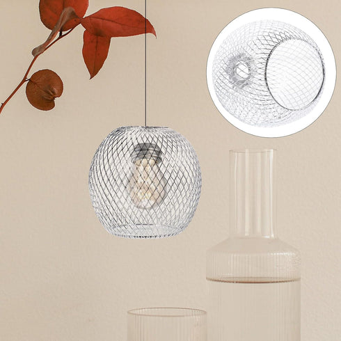Set 2 2.75 2.75 3.93 Inch Cabilock Metal Lamp Shade of Open Design Silver Lampshades for Table and Floor Lamps Easy
