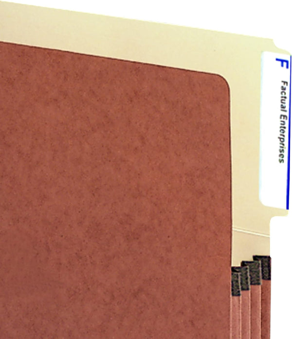 Smead End Tab File Pocket, Letter Size, Redrope with Manila Liner, 10 per Box, 3-1/2" Expansion, 4" Top Tab (SMD73624)