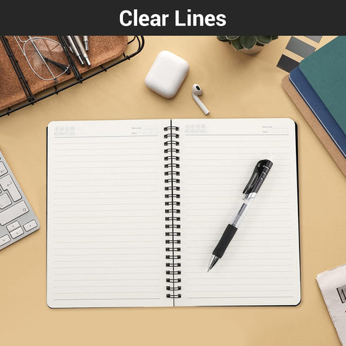 EUSOAR Spiral Ruled Notebook, A5, 6 Packs, 5.5x8.3, 120 Pages Lined Travel Writing Notebooks, Memo Notepad