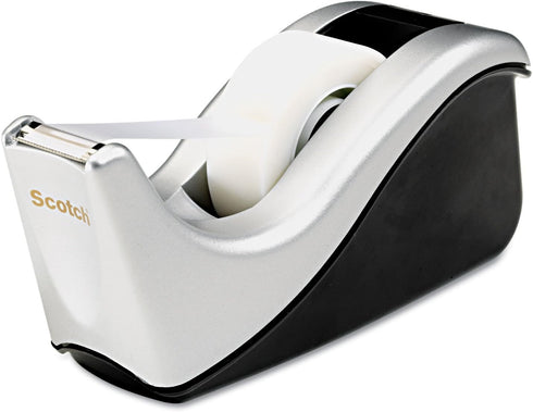 Scotch Desktop Tape Dispenser, Silvertech Two-Tone (C60-ST)