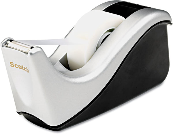 Scotch Desktop Tape Dispenser, Silvertech Two-Tone (C60-ST)