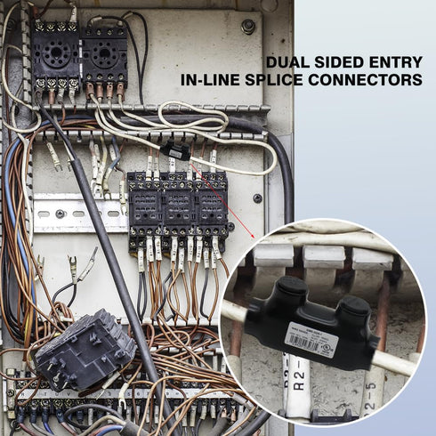 2-14 AWG Insulated Inline Splice Connector - Black Wire Connectors with Pre-Loaded Oxide Inhibitors (1pcs)