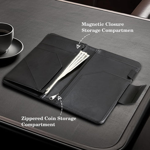 5.12" 7.91" 8 CoBak Premium Server Book - x Waiter Wallet Organizer in Genuine Leather, with Pockets, Magnetic Pocket