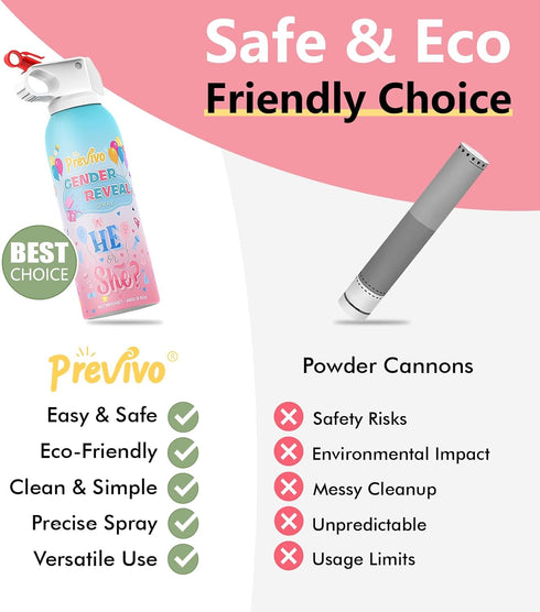 Set 100% Reveal Fire Extinguisher -Gender Reveal Color Smoke Powder Spray - Biodegradable Party Supplies- For Memorable