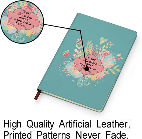 Leather Journal Notebook for Boss Appreciation Gift, Great Leaders, Mentor Retirement Gift, Coworker Farewell