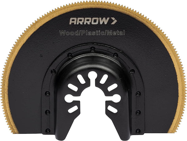 Arrow OSC35CA Titanium Coated Bi-Metal Oscillating Tool Radial Saw Blade - 3-1/2 Inch for Woodworking, Drywall, PVC,