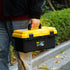 14 Inch 2-Layer 16lb Tool Box with Lock, Heavy-Duty Organizer with Removable Tray, Liftable Lid for Small Parts