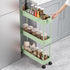 SPACELEAD Slim Storage Cart - 3 Tier Bathroom Rolling Utility Cart, Mobile Shelving Unit for Office, Green