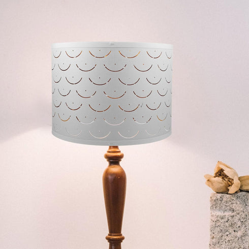 Cabilock Drum Lamp Shade Barrel Fabric Lampshade Table and Floor Lamp Covers Wave Shaped Semicircular Lamp Shade