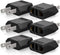 Unidapt European to American Outlet Plug Adapter, EU/Italy to USA/Kanada Converter, 6-Pack, Black