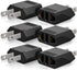 Unidapt European to American Outlet Plug Adapter, EU/Italy to USA/Kanada Converter, 6-Pack, Black