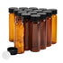 15 PCS 40ML Amber Small Liquid Sample Glass Vials with Screw Caps, Leak-Proof Vial for Lab, Essential Oil