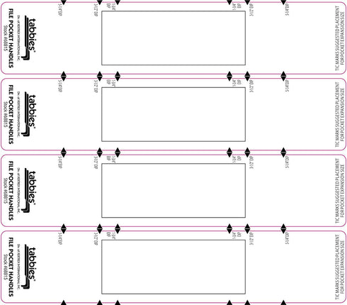Tabbies File Pocket Handles, 9.63 X 2, White, 12 Sheets/Pack, 4/Sheet