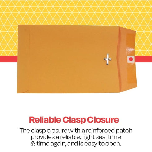 School Smart Kraft Envelopes with Clasp, 6 x 9 Inches, Pack of 100