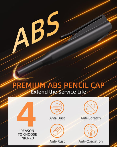 Nicpro 2Pack Carpenter Pencil with Sharpener - Mechanical Pencils with 26 Refills for Heavy Duty Woodworking