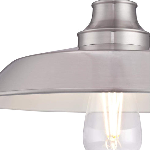 6370200 12-Inch, Westinghouse Iron Hill One-Light Indoor Semi Flush Mount Ceiling Light, Brushed Nickel Finish