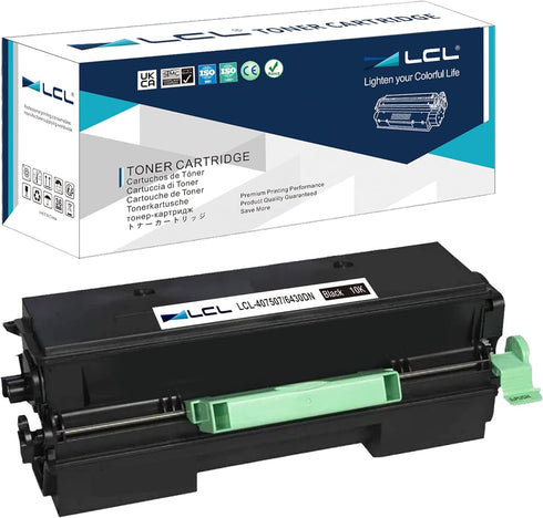 LCL Compatible 407507 10,000 Pages Toner Cartridge Replacement for Ricoh SP 6430 6430DN (1-Pack Black)