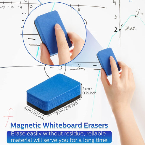 Thenshop 200 Pack Dry Erase Markers with 4 Magnetic Whiteboard Erasers Set, Bulk Fine Point for Office