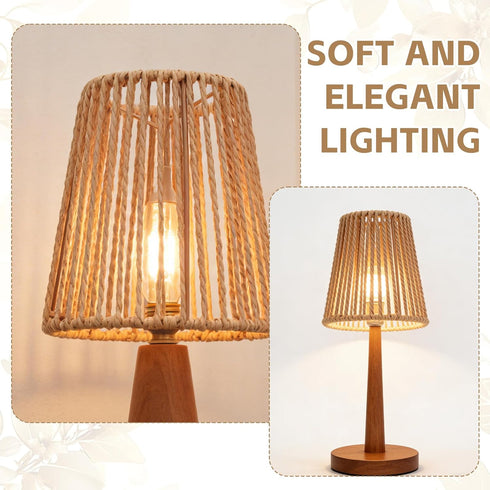 Wenceda 6 Sets Pcs Rattan Chandelier Lamp Shades Wicker Lampshades Replacement for Table Lamps,Ceiling Lights,Pendant