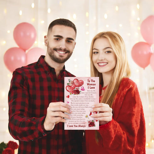 Obbyidk Romantic Valentine's Day Card for Women, Sweet Valentines Card for Wife Girlfriend, Vday Gifts for Her, My Love