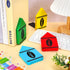 4Pcs FYSUIMU Back to School Wood Bookends Non Skid Book Stoppers Colorful Crayon Shape Wooden Book Stands for Heavy