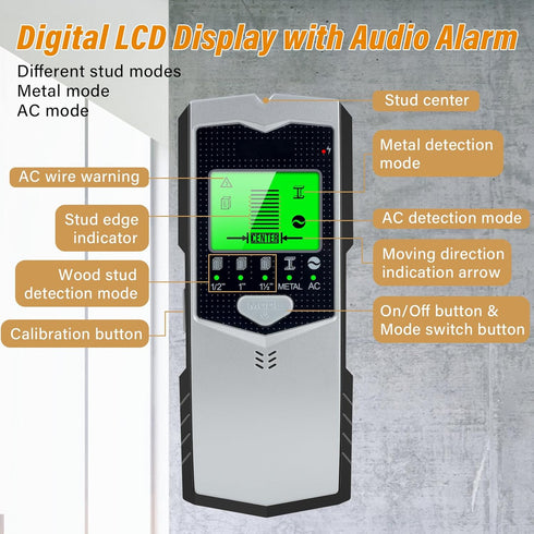 Relahous 5 1 Stud Finder Wall Scanner, in Multifunctional Wall Detector Scanner with Upgraded Smart Sensor, HD LCD