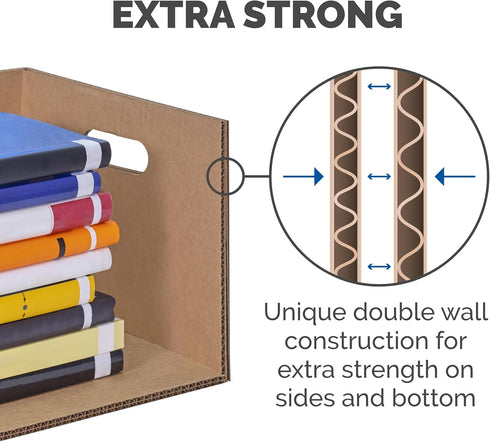 Bankers Box Classic Moving Box 12 Pack Kit, Reinforced Handles, Tape-Free Assembly, 8 Small and 4 Medium Boxes