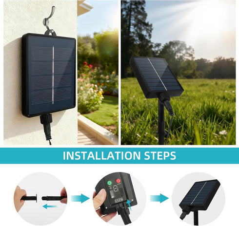 164Ft 500 8 Tcamp LED Solar Christmas Lights Outdoor Waterproof with Remote Timer, Modes Solar Powered Fairy String