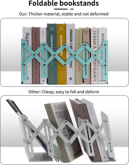 6 7 8 9 10 11-15 19 inches MSDADA Adjustable Bookends, Book Ends for Heavy Books, Expandable Book Organizer for Desk