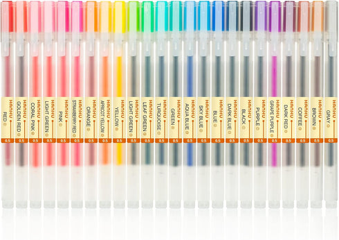 Premium Gel Ink Pen, Fine Point 0.5mm Ballpoint Pen, 24 Packs for Japanese Office School Stationery Supply