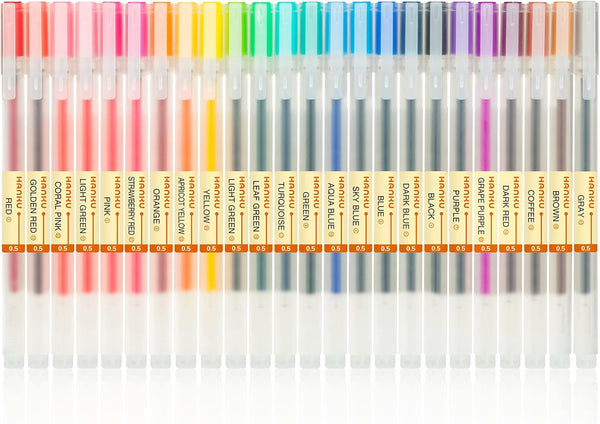 Premium Gel Ink Pen, Fine Point 0.5mm Ballpoint Pen, 24 Packs for Japanese Office School Stationery Supply