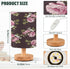 ALAZA Pink Rose Floral on Black Background Table Lamp for Bedroom USB Port Bedside Lamp Small Nightstand Desk Lamp
