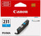 Canon CLI-231 Genuine Cyan Ink Tank, Compatible with PIXMA TS8820 Printers