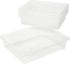 Storex Flat Storage Tray – Clear Organizer Bin for Classroom, Office, Home, 5-Pack (62531A05C), 10 x 13 x 3 Inches