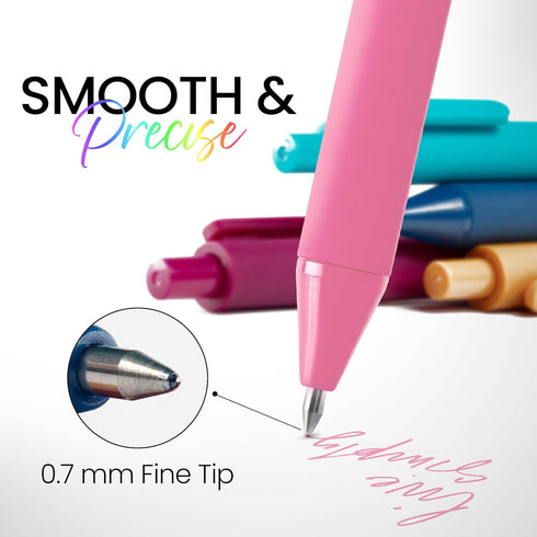 Loddie Doddie Macaron Colors Gel Pens, 8 Pack, 0.7 mm Medium Point Smooth Writing Retractable Pens