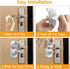 ZENTIVOR 4-Pack Door Handle Baby Proof Lock Child Proof Door Lever Lock for Kids Safety Stops Toddler, Dog & Cat from