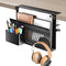Litwaro Desk Side Storage Organizer, Under Desk Laptop Holder Clamp on Shelf, No Drill Laptop Desk Mount with Magnetic
