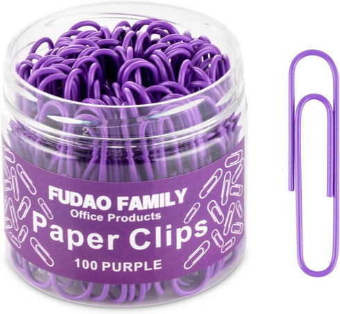 Jumbo Paper Clips, 2 Inch Large Paper Clips, 100 pcs in Purple