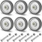 STARVAST 6PCS Shopping Cart Replacement Wheels Kit, 5-inch Diameter Wheels with Axles Bolt,